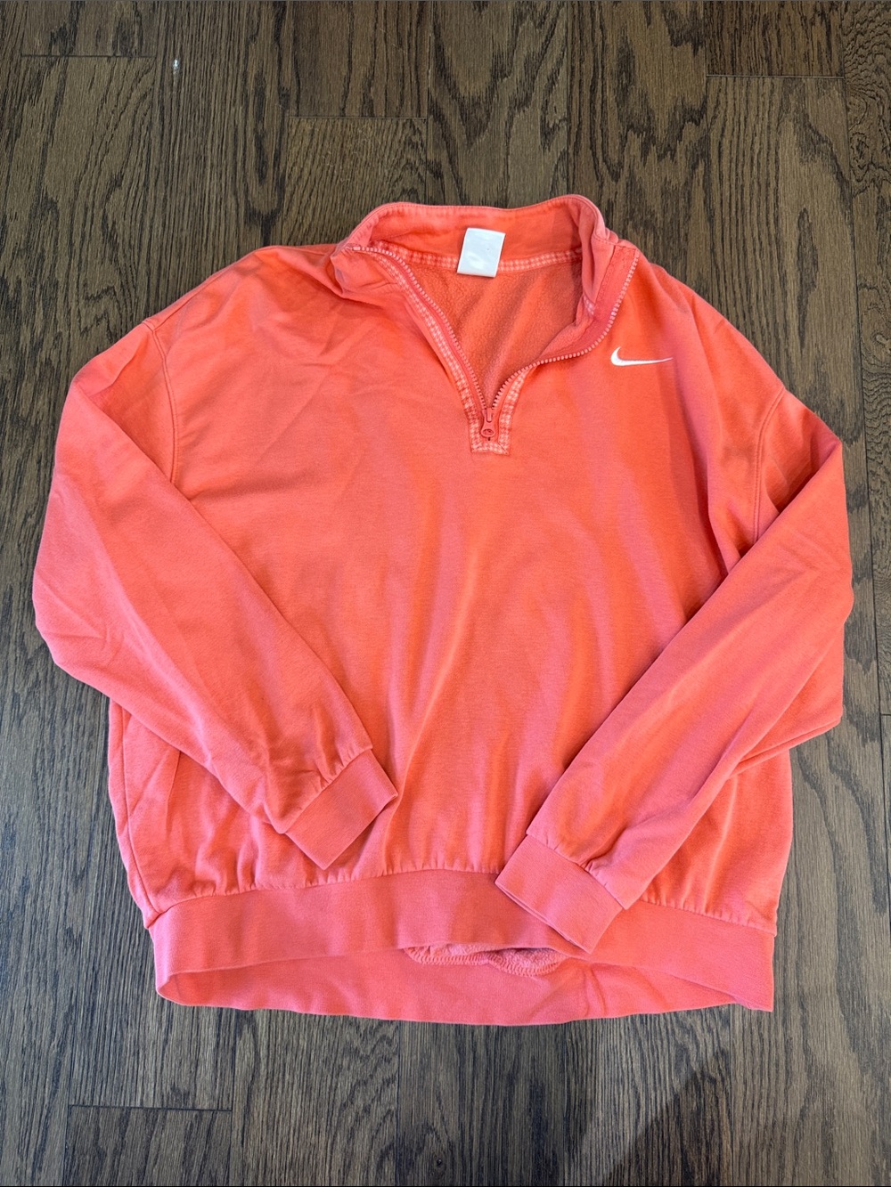Nike womens Coral Quarter-Zip Pullover Sweater